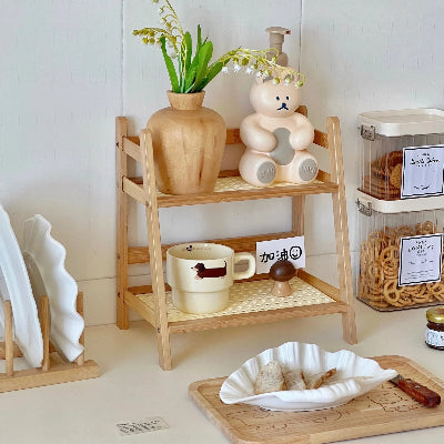 etagere bois cuisine avec pot de plante tasse selier