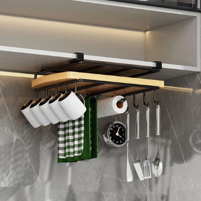 etagere cuisine suspendue sous placard ouvert
