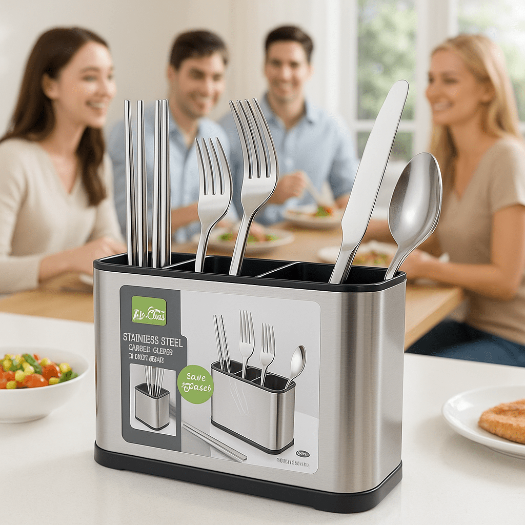 pot ustensiles cuisine et amis à table derrière