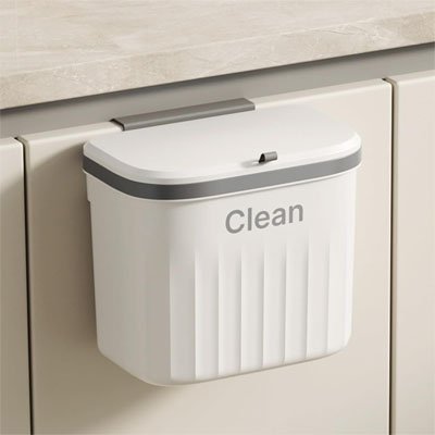 Poubelle sous evier blanc suspendu