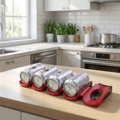 range bouteille rouge et noir sur comptoir cuisine