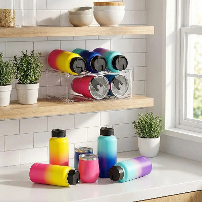 range bouteille sur étagère en bois dans cuisine