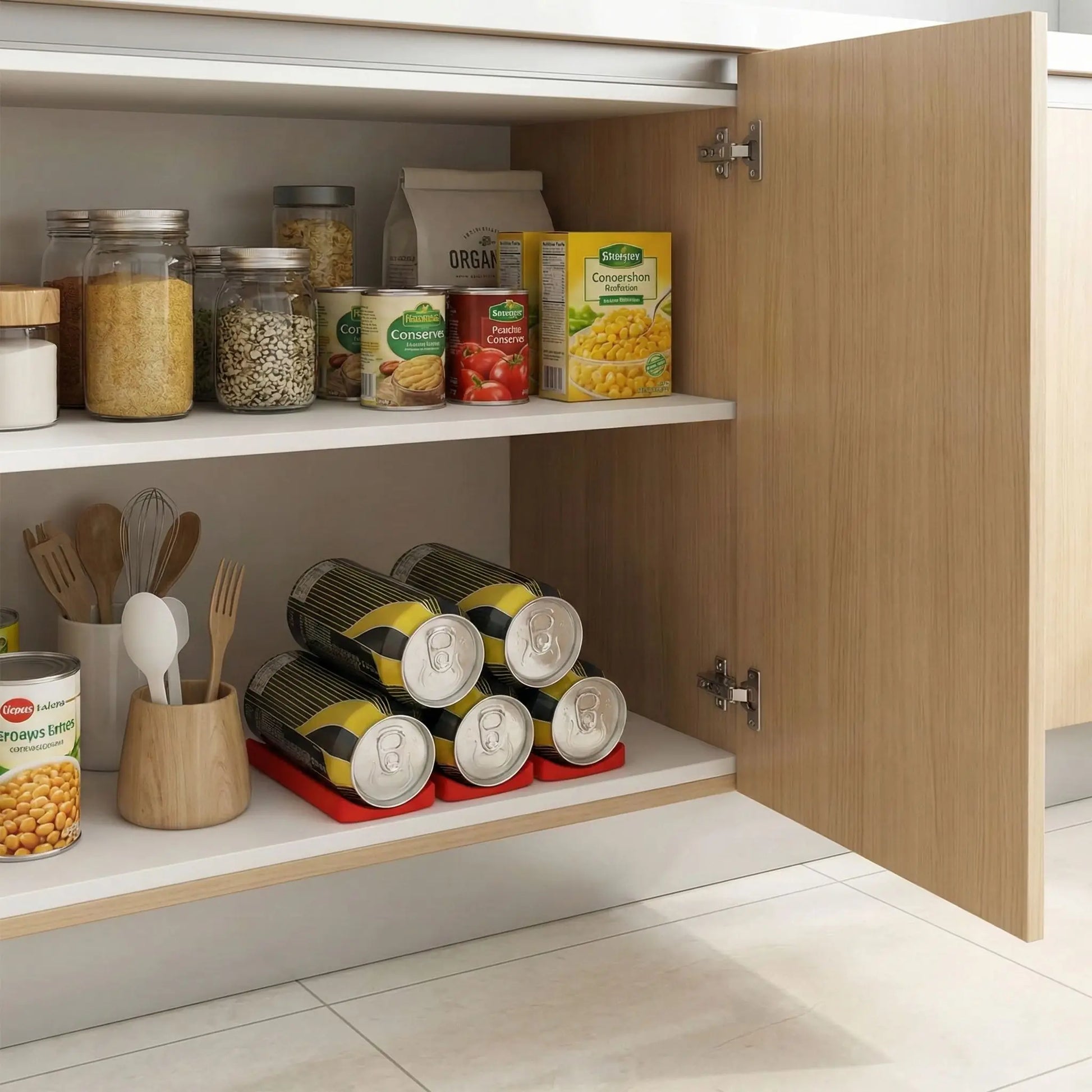 range bouteilles dans armoire sous comptoir cuisine