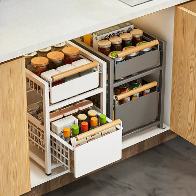 rangement coulissant cuisine blanc et noir