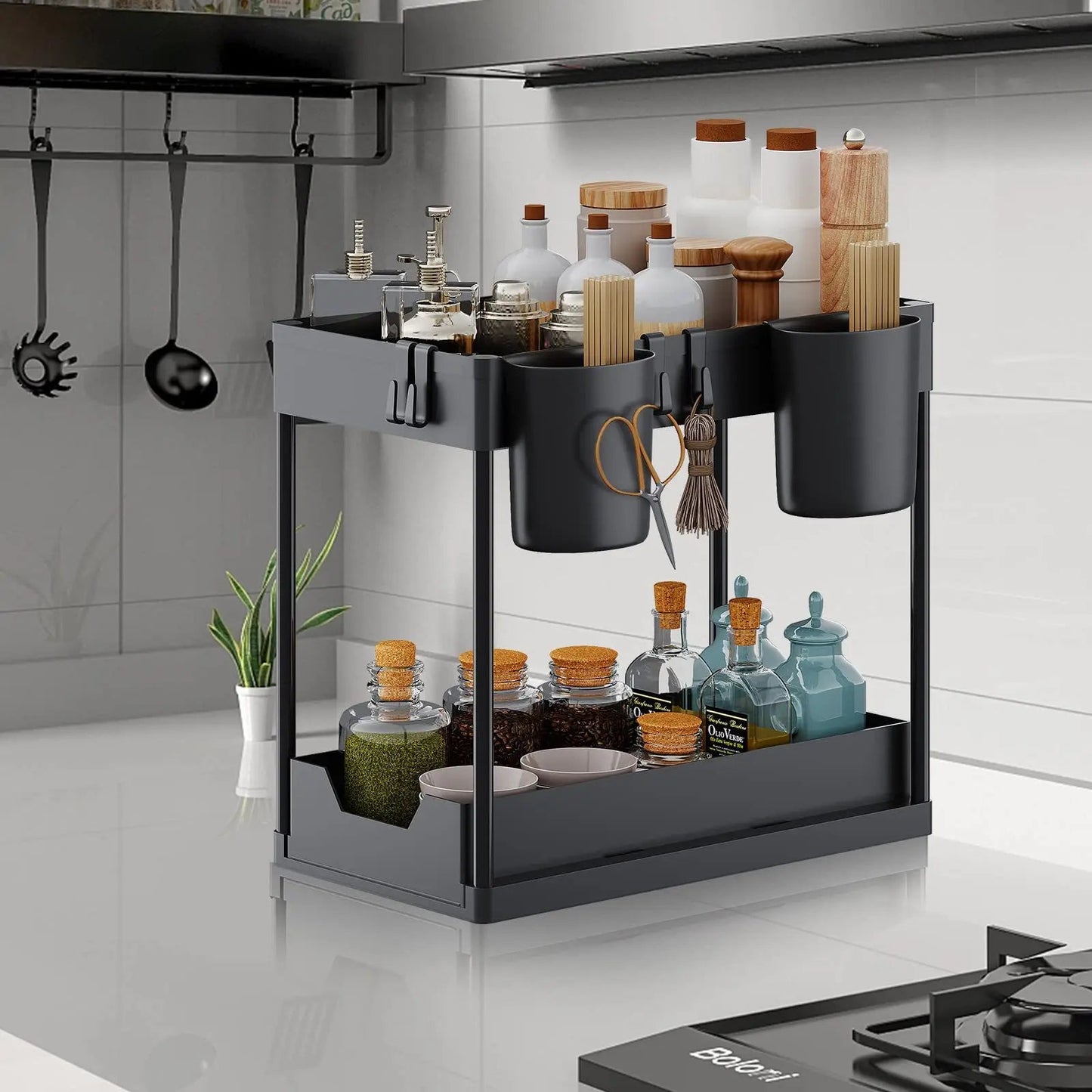 rangement coulissant cuisine sur comptoir